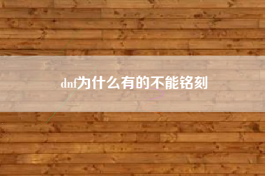 dnf为什么有的不能铭刻