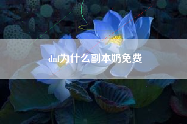 dnf为什么副本奶免费