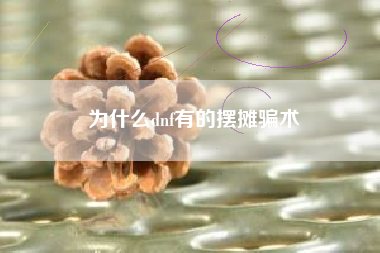 为什么dnf有的摆摊骗术
