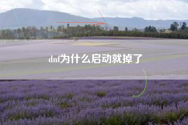 dnf为什么启动就掉了