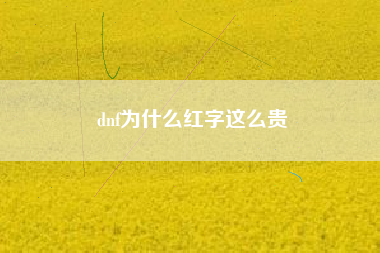 dnf为什么红字这么贵