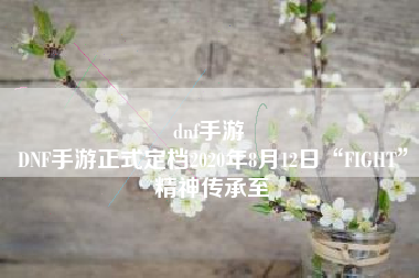 dnf手游 
DNF手游正式定档2020年8月12日“FIGHT”精神传承至