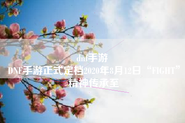 dnf手游 
DNF手游正式定档2020年8月12日“FIGHT”精神传承至