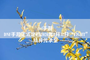 dnf手游 
DNF手游正式定档2020年8月12日“FIGHT”精神传承至