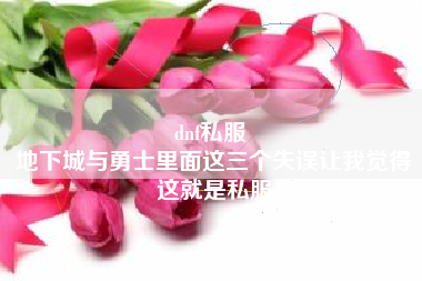dnf私服 
地下城与勇士里面这三个失误让我觉得这就是私服