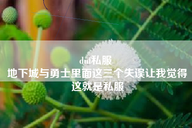 dnf私服 
地下城与勇士里面这三个失误让我觉得这就是私服
