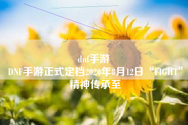 dnf手游 
DNF手游正式定档2020年8月12日“FIGHT”精神传承至